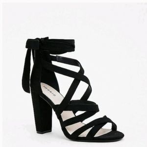 Torrid WIDE FIT strappy black lace up heel